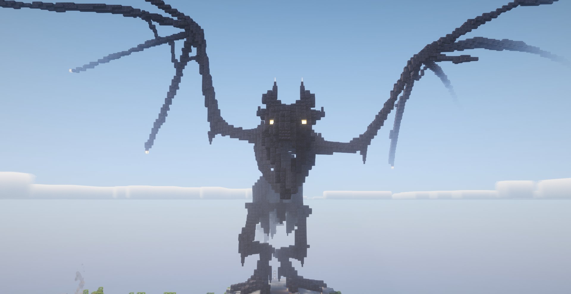 CraftValley Spieler Obsidius Build von vorne.