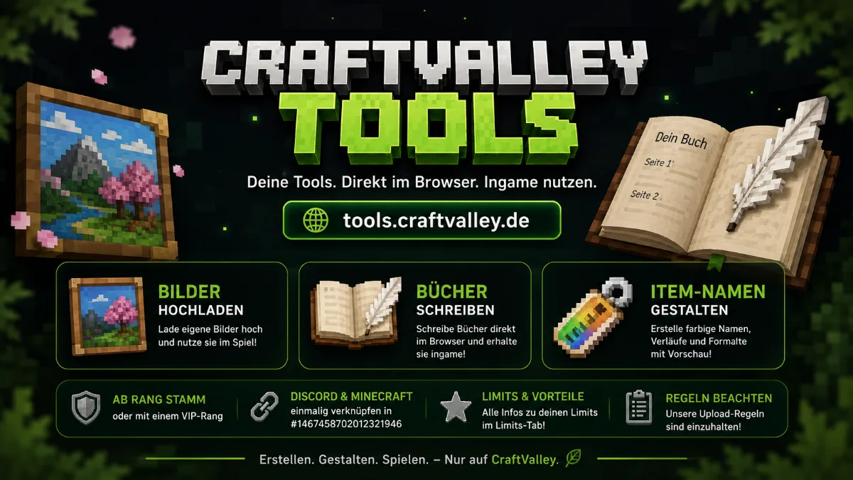 Neue CraftValley Tools Seite!